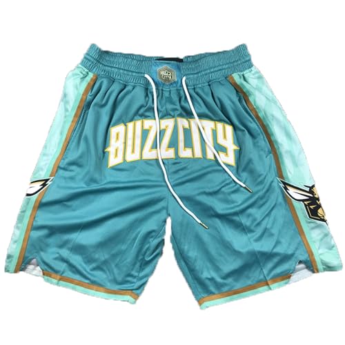 Short de Basket-Ball NBA Hornets for Hommes, Pantalon de Sport Respirant à Haute élasticité(M)