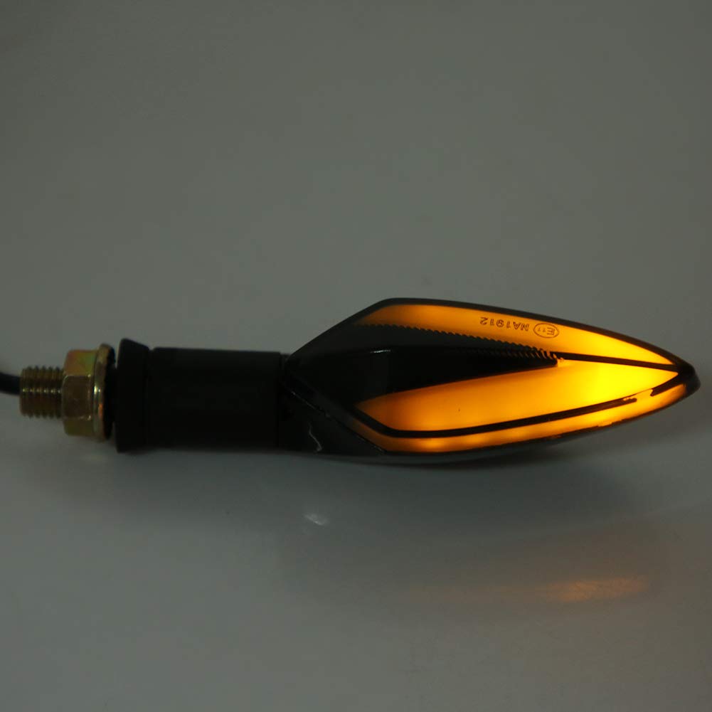 EVGATSAUTO Kit Di 2 Indicatori Di Direzione A LED Per Moto, Universali, Fumo E Ambra, Impermeabili, 12V - 2