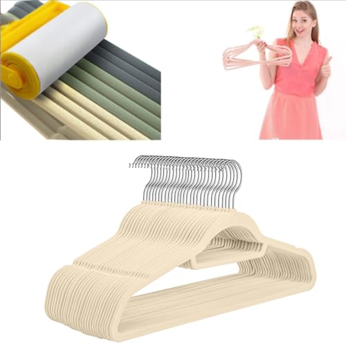 Rutschfeste Samt-Kleiderbügel, platzsparend, für Schrank, Filzgriff-Design für maximalen Halt, perfekt für ordentliche Aufbewahrung von Kleidung