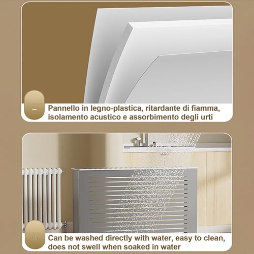 Cubiertas de radiador grises en madera de 70x70 cm con diseño transpirable 7