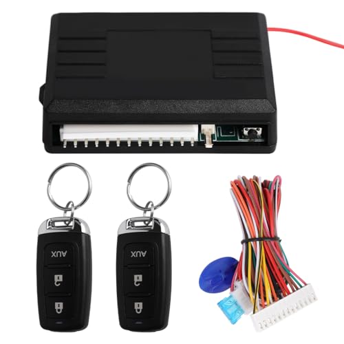 Image of STHIRA Keyless Entry System Wiring Kit Compatible with 12V Car Remote Central Locking, DIY Vehicle Modification Harness with Control Module, 2 Remote Keys, Wiring Kit and Protective Fuse
