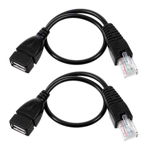 Exircy 2 Pcs USB 2.0 to RJ45 Ethernet Adapter, Black...