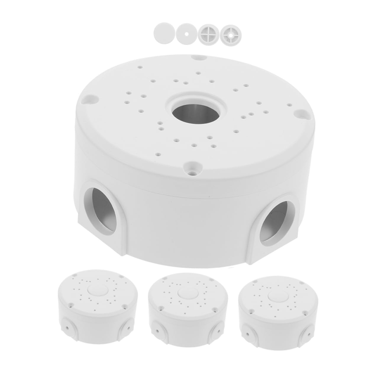 Ciieeo 4 Pcs Security Camera Junction Boxes Dome Camera Bracket Outdoor Plastic Waterproof Security Camera Mount Hide Cable Junction Box for Wall Ceiling