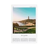 Póster fotográfico real de Coruña con impresión a color de Coruña, póster de viaje de Coruña, regalo de ciudad, arte de pared, lienzo decorativo, sin marco, 30,5 x 45,7 cm