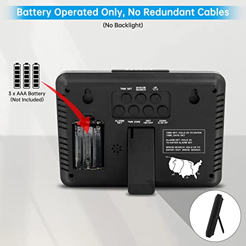 Wallarge Atomic Clock With Date And Day – Self Setting Digital Wall Clock Battery Operated, Auto Dst, Easy To Read (No Backlight) #TOP6
