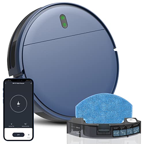 Robot Vacuum and Mop, WiFi/App/Alexa, 2 in 1 Mopping Robot Vacuum Cleaner Combo with 230ML Water Tank, Robotic Vacuum Cleaner, Self-Charging, Super-Thin, Ideal for Hard Floor, Pet Hair, Carpet