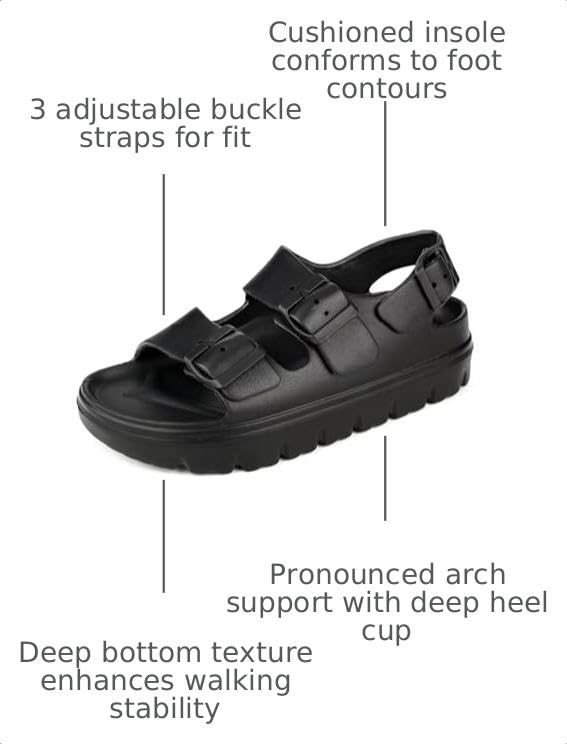 Image of Haifago Womens Platform Sandals with Arch Support, Summer Beach Slides with Adjustable Buckle, Comfort Lightweight Chunky Cushion Slip on Sandal