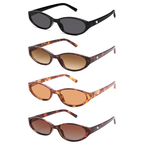 Image of Retro Oval Sunglasses Womens Mens Y2k Trendy Cateye Shades AR82299 | Narrow Round Cute Sunnies,90s 2000s Cool Skinny Frame