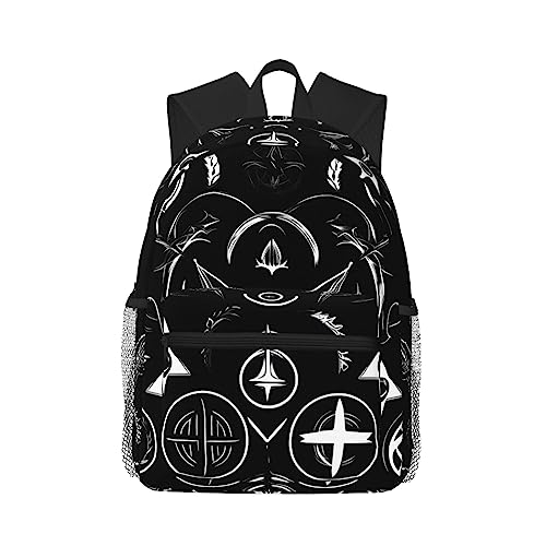Sac à dos noir Supernatural Symbols avec poches pour homme et femme