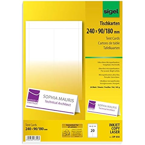 Sigel DP050 Tent Cards, 20 Sheets Cover