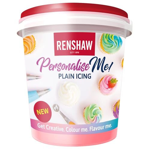 Renshaw Vegan Buttercream Style Soft Icing - Personalise Me! Unflavoured White Plain Icing 400 g (Pack of 1)