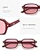 SOJOS Trendy Rectangle Polarized Sunglasses Womens Mens, Small Retro Fashion Thin Slim Square Sunnies SJ2610, Red/Light Red Tint