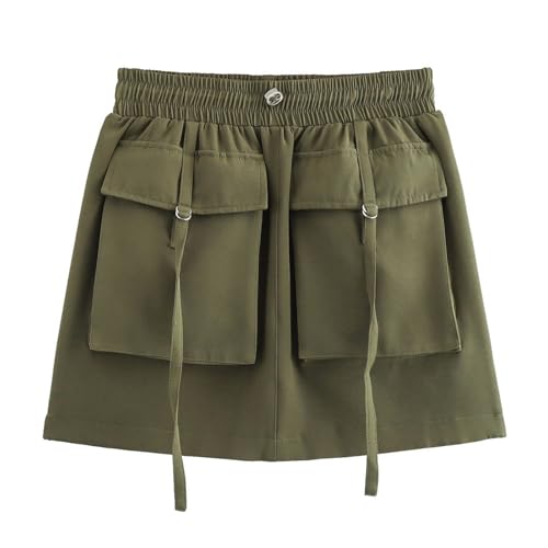 Skirts for Woman High Waisted Pull On Elastic Waist Cargo Pockets Quick Dry Hiking Tennis Sports Skirt Mini Skirts