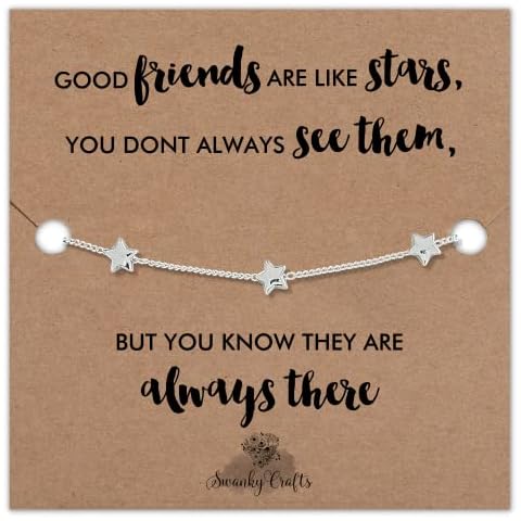 Best Friend birthday gifts for women - friend gifts for women unique, birthday gifts for best friend bracelet, birthday gift for best friend bracelets - golden star bracelet with birthday card Cover