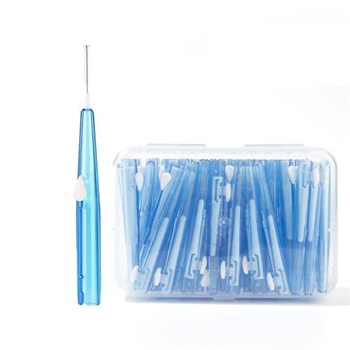Cure-dents et brosse interdentaire 0,6-1,5 mm | Boîte de 60 fils en I bleus