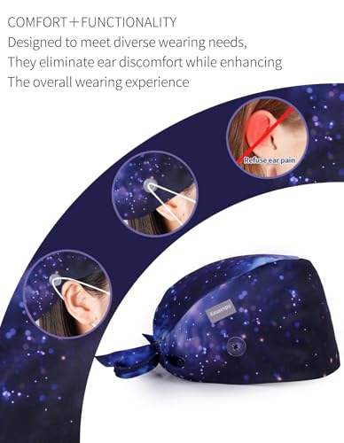 Image of Kousenpu Scrub Caps for Men, Adjustable Surgical Cap, Breathable Medical Hat for Doctors, Nurses & Healthcare Professionals