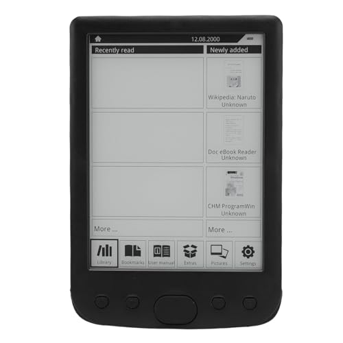 6 Inch eReader, BK6025 800x600 Touch Screen Portable Electronic Book Reader, Brightness Adjustable Eye Friendly eBook Reader with Protective Case & 2500mAh Rechargeable (16GB)