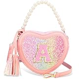 Luchike Birthday Purse Gifts for Little Girls - Heart Princess Handbags Shoulder Kids Crossbody Bag Toddler for Christmas Gift A