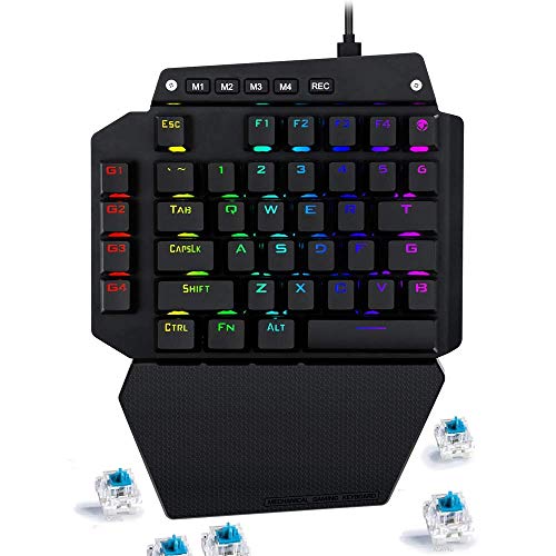 Advanced K-700 Mechanical Gaming Keyboard 44 Keys Blue Switches RGB Backlit, Onboard Macro Keys | One Handed Keyboard | Gaming keypad | One Handed Gaming Keyboard | Small Gaming Keyboard