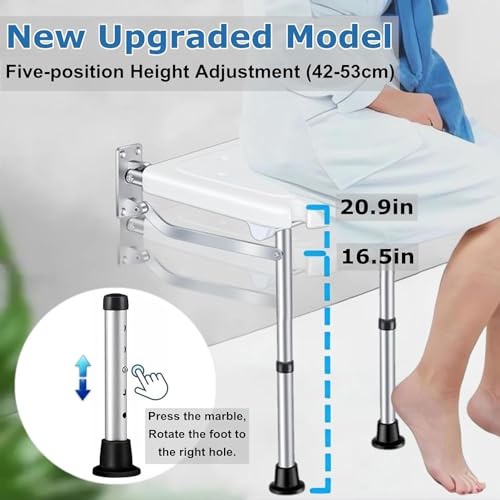 Tabouret de douche pliable pour libérer l'espace des petites salles de bain