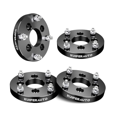 KUIPERAUTO 4x110 to 4x156 Wheel Spacers 1 inch Forged Wheel Adapters Compatible for Arctic Cat Bombardier Can-Am Honda Suzuki M12 x 1.25 Studs 74mm Center Bore 4 PCS Black