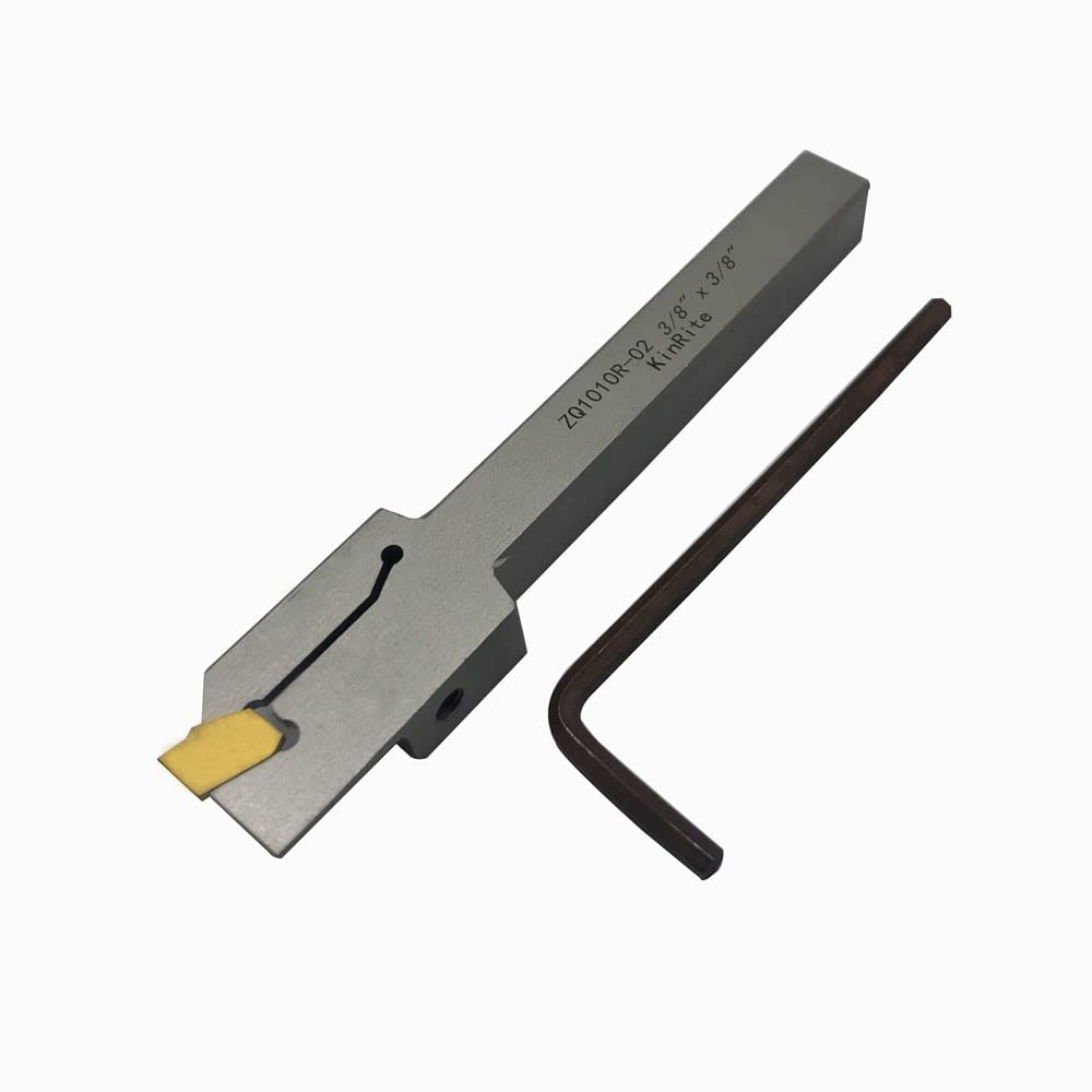 1/2" 3/8" Indexable Lathe Grooving Parting Holder with 10 Pieces GTN- SP200 Heavy Duty Nickel Plated ZQ1212R02 Right -Hand Cut Off Tool Carbide Inserts (3/8" ZQ1010R02 with 10pcs Inserts) — Amazon image 4