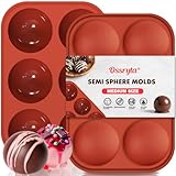 Ossryta 6-Cavity Medium Semi-Sphere Silicone Molds - Hot Chocolate Bomb Molds For Baking, Dome Cakes, Candy, Jelly & Mousse - Reusable, Non-Stick Half Sphere Chocolate Mold Set (2 Pack)