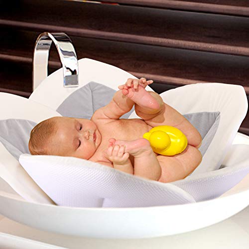 Image of Baby Bath - Flower Baby Bath Pad Infant Bathtub Mat for Bathtub Tub Sink - Gray2