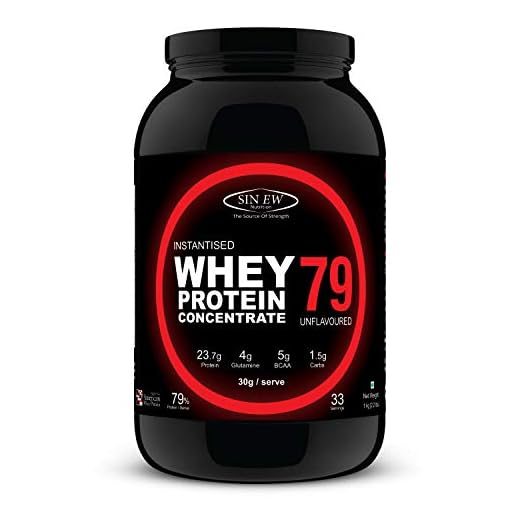 Sinew Nutrition Instantised Whey Protein Concentrate 79%, 1 Kg (Unflavoured)