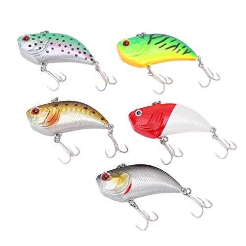 WARRIO Leurres de Peche Carnassier Pêche Cranhankbait Leurs 6pcs 3D Popper Floating Topwater