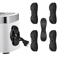 5 Pack Cord Organizer for Kitchen Appliances, Silicone Adhesive Wrap Wire Management Cable Holder for Mixer, Blender, Coffee Maker, Pressure Cooker and Air Fryer Black