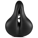 Uniguardian Dual Spring Designed Suspension Artificial Leather Bike Seat Bicycle Saddle (Black)