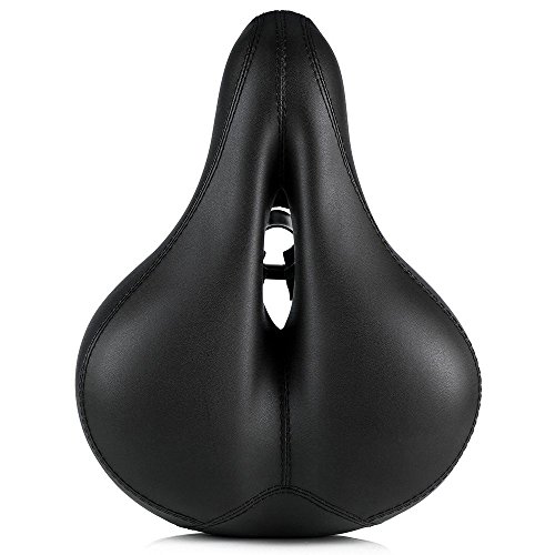 Uniguardian Dual Spring Designed Suspension Artificial Leather Bike Seat Bicycle Saddle (Black)