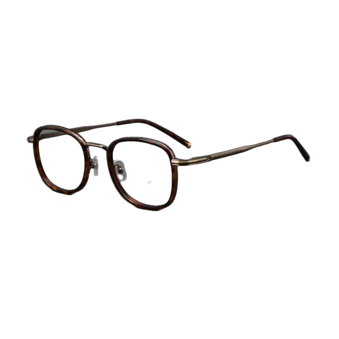 Brillengestell Damen Herren Metallbrillengestell Modisches Retro Brillen mit Blaulichtfilter (C4 Bronze Leopard)