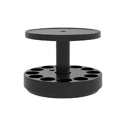 MEVA Supporto diffusore oli essenziali, organizer per essenze e umidificatore, base girevole per 12 essenze e diffusore di qualsiasi dimensione. (Nero)