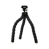 Rollei Monkey Pod I Biegsames Mini Stativ mit flexiblen Beinen I inkl. Kugelkopf I mit rutschfesten Gummifüßen und Schnellwechselplatte I Schwarz
