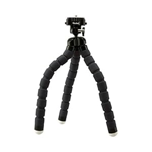 Rollei Monkey Pod – Biegsames Mini Stativ mit flexiblen Beinen, Max. Höhe 27 cm – inkl. Kugelkopf, rutschfesten Gummifüßen und Schnellwechselplatte – Schwarz