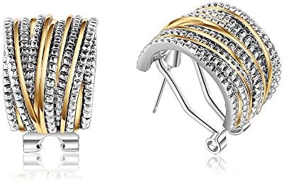 Mytys Pearl Stud Earrings for Women-Oval Shape 14K Gold Plated Stud Earring-Fashion Gold Hypoallergenic Earrings