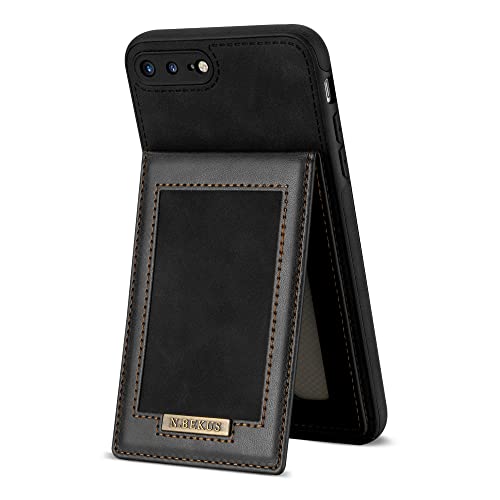 Wallet Case Compatible with iPhone SE 2022 SE 2020 iPhone 7 8 with Credit Card Holder,Premium Leather Magnetic Kickstand Heavy Duty Protective Flip Cover - Black