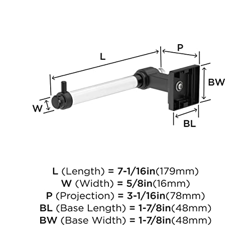 Glacio Clear/Matte Black Contemporary Single Post Toilet Paper Holder #TOP5