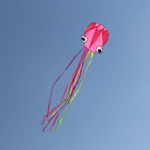 Hengda Kite Software Octopus Flyer Kite With Long Colorful Tail For Kids, 31-Inch Wide X 157-Inch Long, Large, Pink #TOP5