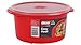 Décor Mikrosafe okrągły pojemnik | Nie zawiera BPA | Miska do kuchenki mikrofalowej | Wentylacja uwalniająca parę | Można myć w zmywarce, czerwony, 1,5 l