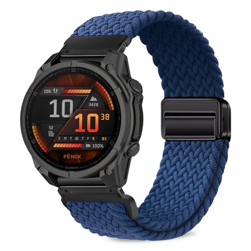 [VanHooc] Quickfit 22mm �o���h Garmin Fenix 8/8 Pro 47mm/Quatix 8/Tactix 8 47mm �i�C���� �N�C�b�N�t�B�b�g �u���C�f�b�h �ґg �L�k�� �}�O�l�b�g �o�b�N�� �ʋC�� ��� ���C�o�b�N