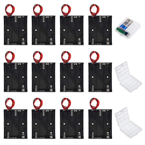 GTIWUNG 12 Pièces 3AA Support de Batterie 3 x 1,5V Battery Holder Box Case, Coupleur Pile AA par 3...