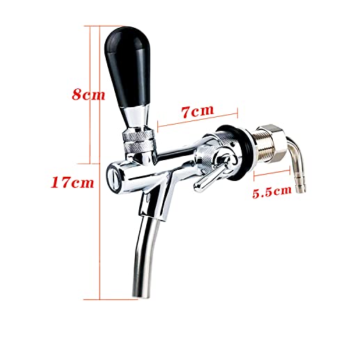 Bierzapfhahn Einstellbare G5/8 Gewinde Bierhahn Chrome Fassbierhahn, Einstellbarer Bier Zapfhahn für Hause Bar Restaurants – Bild 8