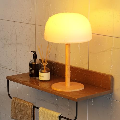 FULNIX IP65 Shower Lamp Waterproof 7500mAh Rechargeable Shower Lamp for Inside Shower 18 Colors Cordless Shower Light Stepless Dimming LED Table Lamp for Bathroom Bathtub Patio Outdoor