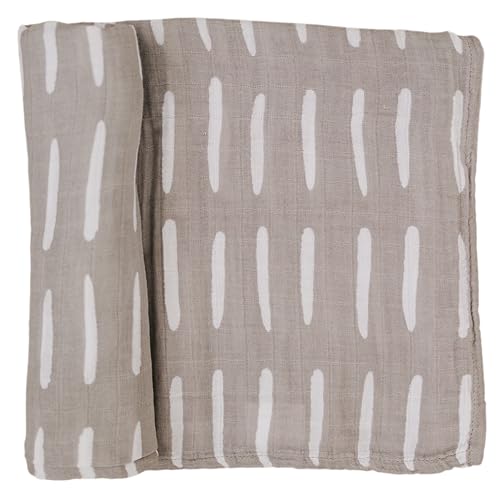 Image of Mebie Baby Grey Dash Muslin Swaddle, Modern and Neutral Swaddle Blanket for Baby Girl or Boy, Soft Baby Blankets, Newborn Swaddle Blanket, 0-3 Month, Comfy Wrap, Baby Essentials & Gifts
