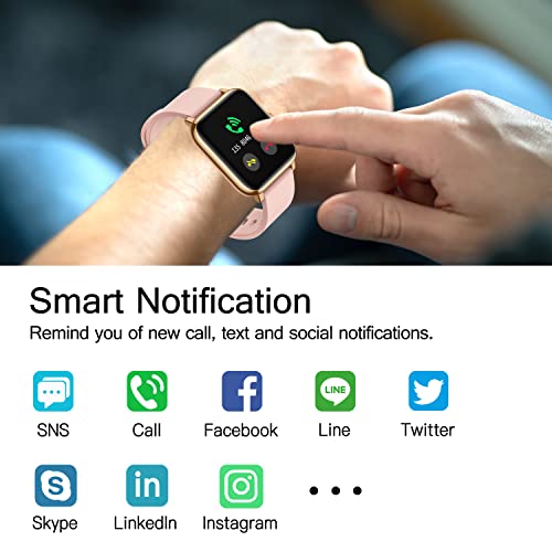 image for Smart Watch, Popglory Smartwatch with Blood Pressure, Blood Oxygen Mon