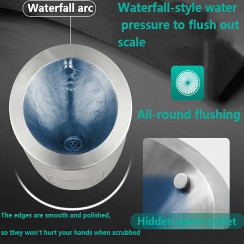 Urinario con sensor de pared de acero inoxidable con salida oculta para hostelería y comercios 4