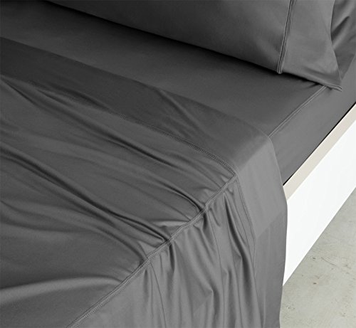 SHEEX Luxury Copper Sheet Set with 1 Pillowcase, Breathable PRO+Ionic Copper Fabric, Gray, Twin